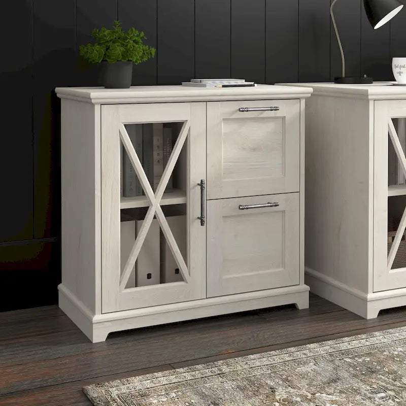 2 Drawer Lateral File Cabinet with Shelves