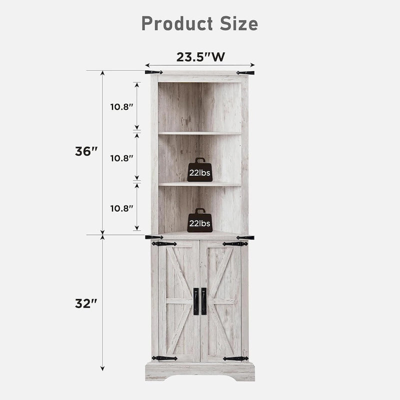 Farmhouse Corner Cabinet, 68 Tall Corner Cabinet, Corner Cabinet