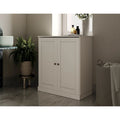 100% Solid Wood 32 Bathroom Cabinet with Solid Doors and Adjustable Shelves