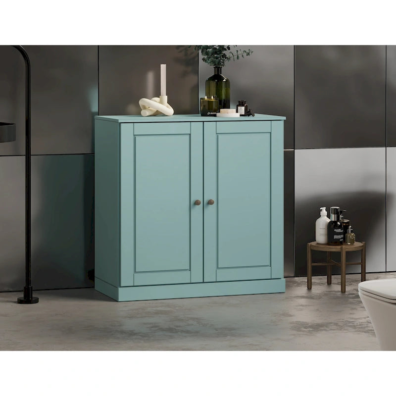 100% Solid Wood 32 Bathroom Cabinet with Solid Doors and Adjustable Shelves