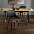 Mid-century Faux Leather Swivel Bentwood Dining Chair
