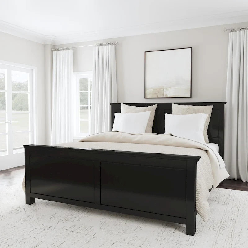 Black Wood King Bed