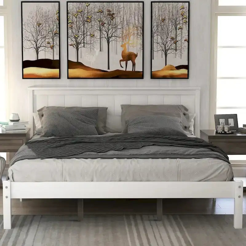 Platform Bed Frame with Headboard,Queen Size