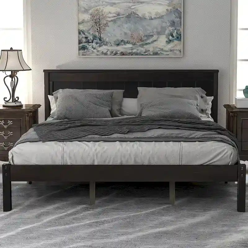 Platform Bed Frame with Headboard,Queen Size