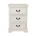 Antique White 3-drawer Solid Wood Nightstand