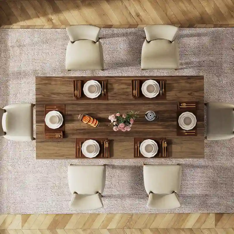 Farmhouse Wood Rectangular Dinner Dining Table for Kitchen Dining Room