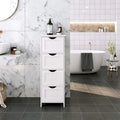 White Bathroom Storage Cabinet, Freestanding Office Cabinet with Drawers - 11.8L x 11.8W x 32.3H