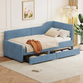 Twin Size Upholstered Corduroy Daybed with Drawers